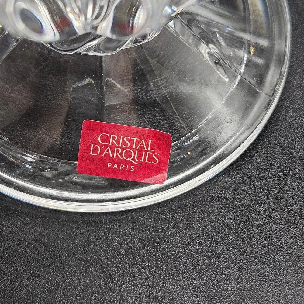 Cristal d'Arques Paris 24% Lead Crystal Frosted Leaf Votive Holders Set of 2